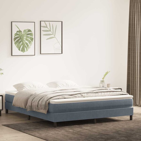 Box Spring krevet bez madraca tamno sivi 180x210 cm samt - Siva / 180 x 210 cm