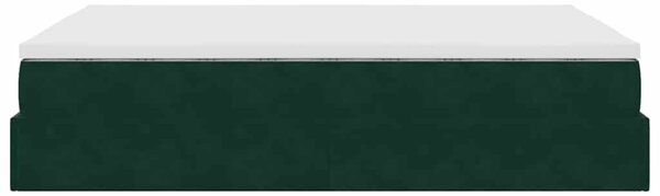 Ottoman krevet s madracem tamnozeleni 140x190 cm baršun - Zelena / 140 x 190 cm