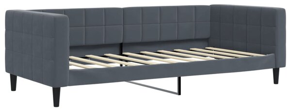Dnevni ležaj bez madracem tamnosivi 90x190 cm baršunasti - Siva / 90 x 190 cm