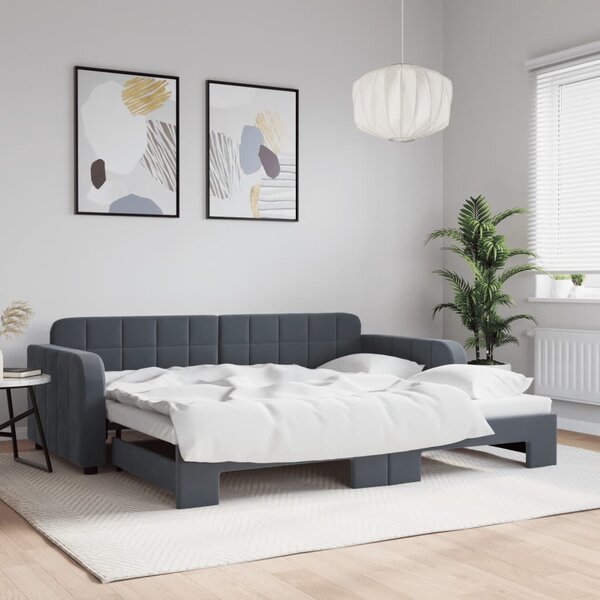 Dnevni krevet s pomoćnim ležajem bez madraca tamno siva 90x190 cm - Siva / 90 x 190 cm