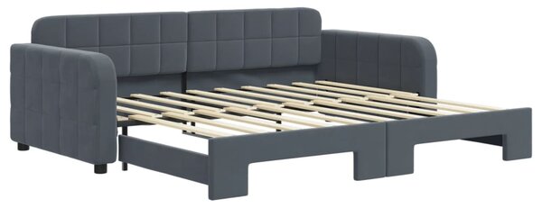 Dnevni krevet s pomoćnim ležajem bez madraca tamno siva 90x190 cm - Siva / 90 x 190 cm