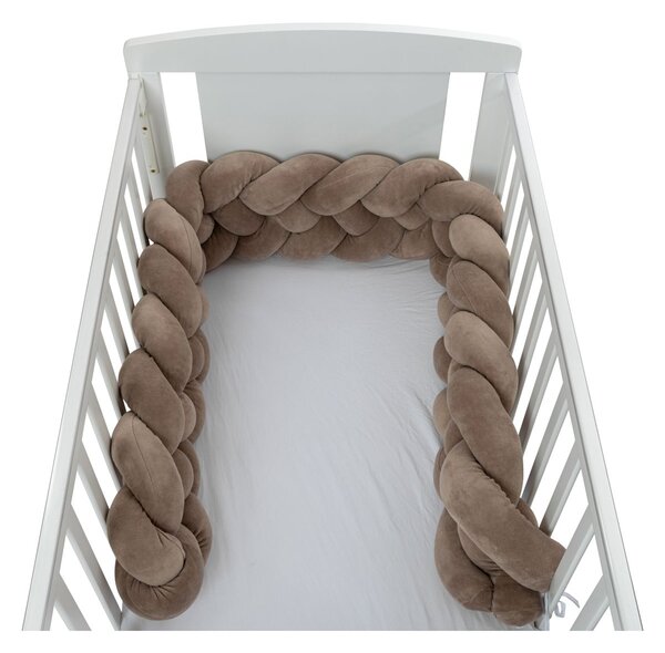 BUBABA BY FREEON ogradica za krevet pletenica s 4 trake brown