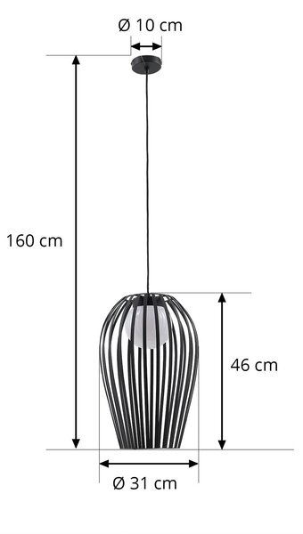 Vanjske Svjetiljka Lucande, Marrin, prigušiv, Crno, Dnevna soba, Metal, Moderan