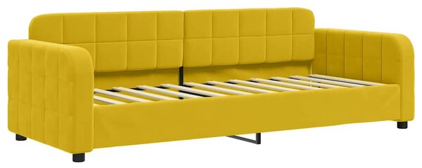 Dnevni krevet s madracem žuti 80 x 200 cm baršunasti - Žuta / 80 x 200 cm