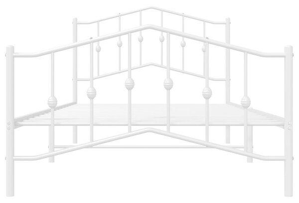 Metalni okvir kreveta s uzglavljem i podnožjem bijeli 100x200cm - Bijela / 100 x 200 cm