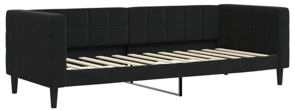 Dnevni krevet s madracem crni 80 x 200 cm baršunasti - Crna / 80 x 200 cm