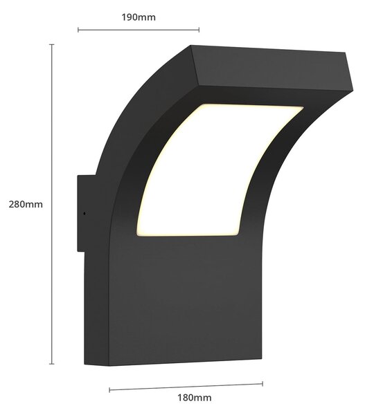 Vanjske Svjetiljka Arcchio, Advik, Crno, Terasa, Aluminij, Moderan