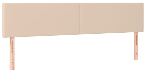 Krevet box spring madrac LED cappuccino 200x200cm umjetna koža - Smeđa / 200 x 200 cm