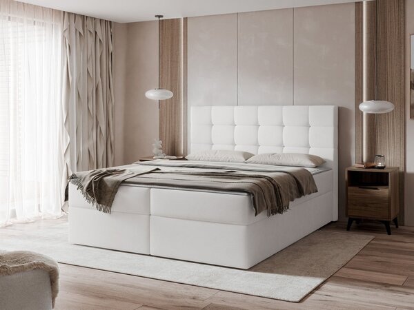 Bračni krevet Boxspring 160 cm Cinara (ekokoža soft 017 (bijela))