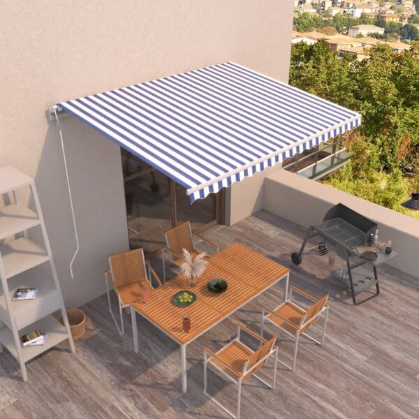 Tenda na automatsko uvlačenje 400 x 350 cm plavo-bijela - Plava / 400 x 350 cm