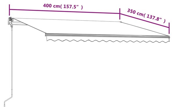 Tenda na automatsko uvlačenje 400 x 350 cm plavo-bijela - Plava / 400 x 350 cm