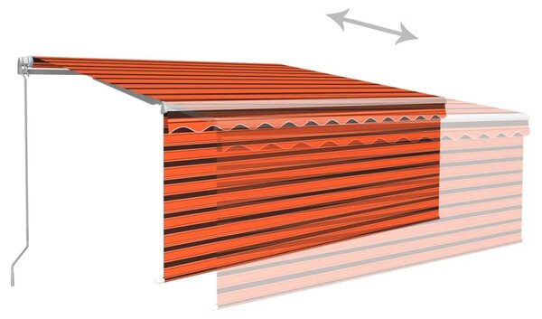 Tenda na ručno uvlačenje s roletom LED 3x2,5 m narančasto-smeđa - Šarena / 3 x 2.5 m