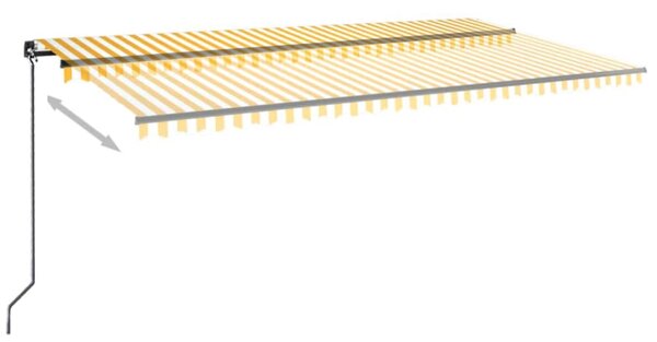 Tenda na ručno uvlačenje 600 x 350 cm žuto-bijela - Žuta / 600 x 350 cm