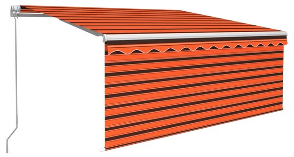 Tenda na ručno uvlačenje s roletom LED 3x2,5 m narančasto-smeđa - Šarena / 3 x 2.5 m