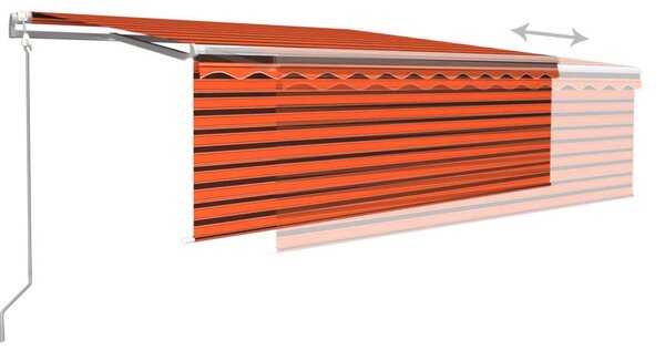 Automatska tenda s roletom i senzorom LED 4x3m narančasto-smeđa - Šarena / 4 x 3 m