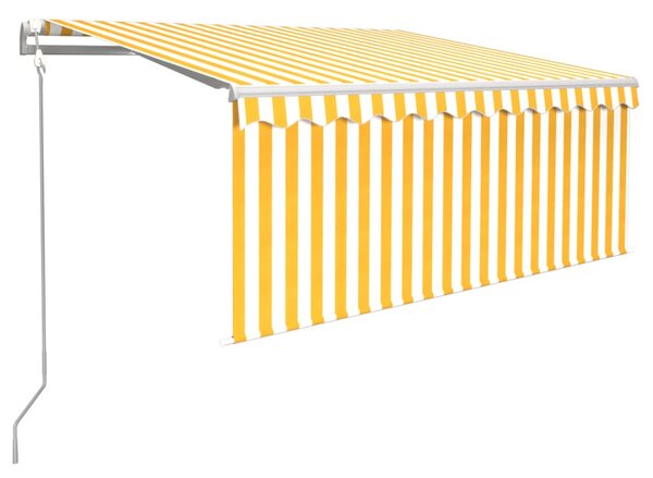 Automatska tenda na uvlačenje s roletom 3 x 2,5 m žuto-bijela - Žuta / 3 x 2.5 m