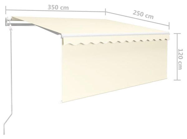 Automatska tenda na uvlačenje s roletom 3,5 x 2,5 m krem - Krema / 3.5 x 2.5 m