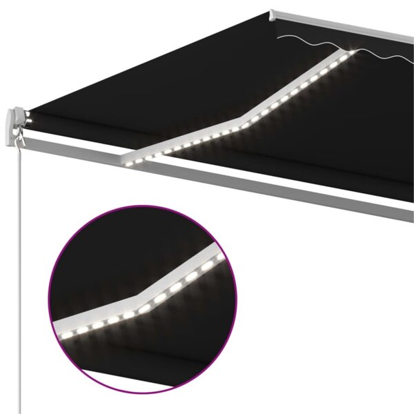 Tenda na ručno uvlačenje s LED svjetlima 500x350 cm antracit - Antracitno siva / 500 x 350 cm