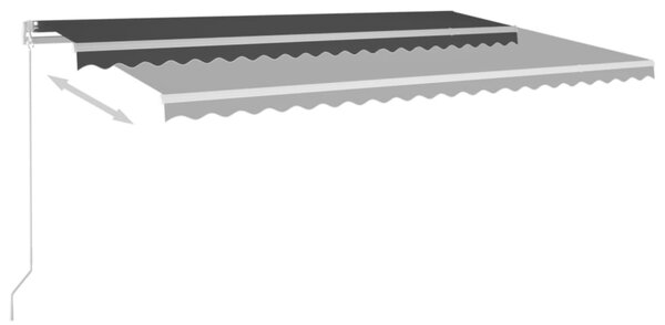 Tenda na ručno uvlačenje s LED svjetlima 500x350 cm antracit - Antracitno siva / 500 x 350 cm