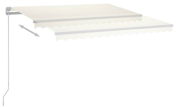 Tenda na ručno uvlačenje s LED svjetlima 300 x 250 cm krem - Krema / 300 x 250 cm