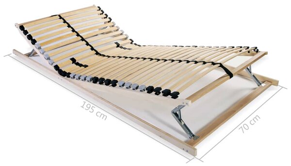 Podnice za krevet 2 kom s 28 letvica i 7 zona 70 x 200 cm - Bež / 70 x 200 cm