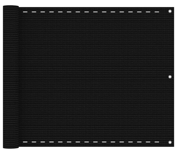 Balkonski zastor crni 75 x 300 cm HDPE - Crna / 75 x 300 cm