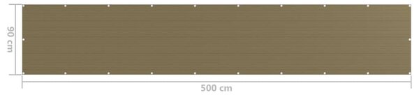 Balkonski zastor smeđe-sivi 90 x 500 cm HDPE - Tupe / 90 x 500 cm