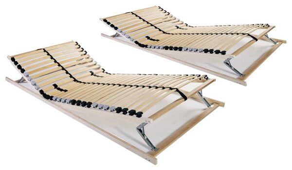 Podnice za krevet 2 kom s 28 letvica i 7 zona 70 x 200 cm - Bež / 70 x 200 cm