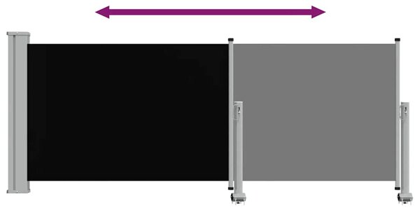 Uvlačiva bočna tenda za terasu 100 x 300 cm crna - Crna / 100 x 300 cm