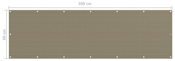 Balkonski zastor smeđe-sivi 90 x 300 cm HDPE - Tupe / 90 x 300 cm