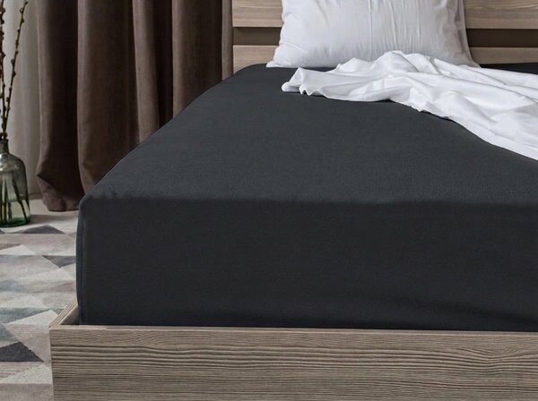 Jersey plahta antracitna 90 x 200 cm