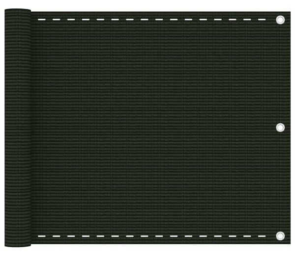 Balkonski zastor tamnozeleni 75 x 400 cm HDPE - Zelena / 75 x 400 cm