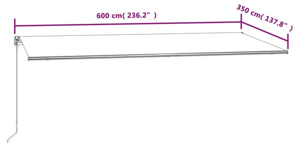 Tenda na automatsko uvlačenje 600x350 cm krem - Krema / 600 x 350 cm