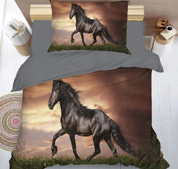 3D posteljina od mikrovlakana KONJ smeđa Dimenzije posteljine: 70 x 90 cm | 140 x 200 cm
