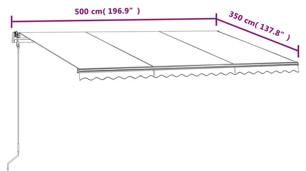 Tenda na automatsko uvlačenje 500 x 350 cm plavo-bijela - Plava / 500 x 350 cm