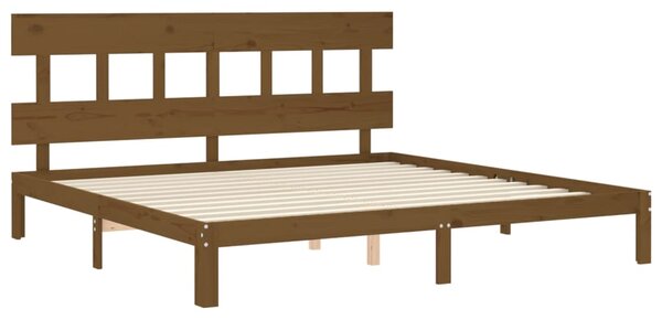 Okvir kreveta s uzglavljem boja meda 200x200cm od masivnog drva - Smeđa / 200 x 200 cm