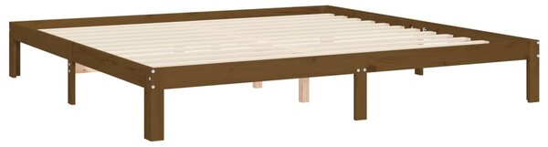 Okvir kreveta s uzglavljem boja meda 200x200cm od masivnog drva - Smeđa / 200 x 200 cm