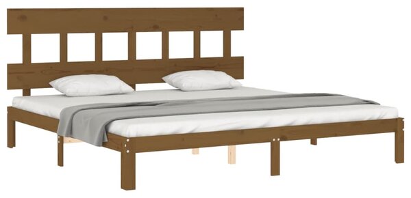 Okvir kreveta s uzglavljem boja meda 200x200cm od masivnog drva - Smeđa / 200 x 200 cm