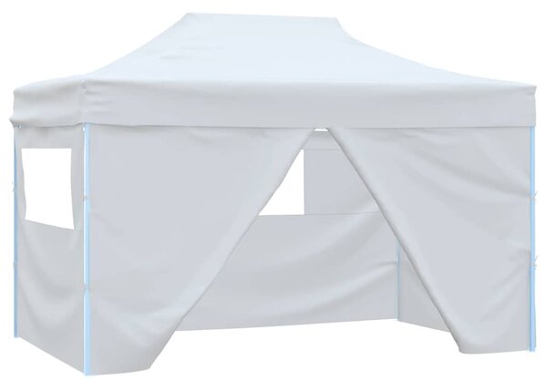 Profesionalni sklopivi šator za zabave 280x410x315 cm čelični bijeli - Bijela / N/A