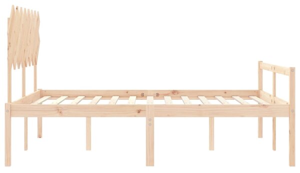 Krevet za starije s uzglavljem 160x200 cm od masivnog drva - Smeđa / 160 x 200 cm