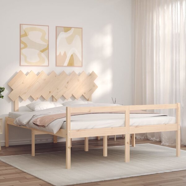 Krevet za starije s uzglavljem 160x200 cm od masivnog drva - Smeđa / 160 x 200 cm