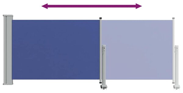 Uvlačiva bočna tenda za terasu 100 x 300 cm plava - Plava / 100 x 300 cm