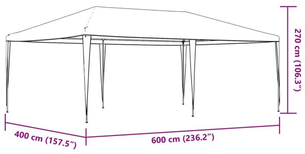 Šator za zabave 4 x 6 m plavi - Plava / 4 x 6 m