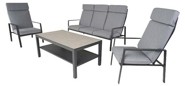 Sunfun Set lounge namještaja Comfy (4 -dij., Aluminij, Svijetlosive boje)