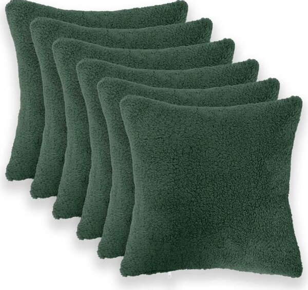 Presvlaka za jastuk 6 pcs HEERLEN Tamnozelena 30 x 30 cm Bouclé - Tamnozelena 30 x 30 cm 6