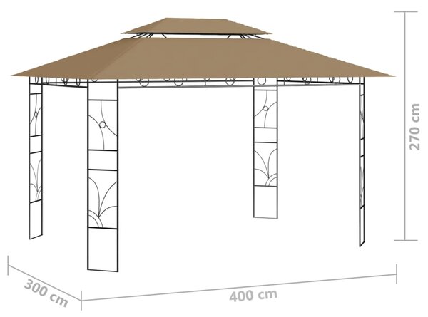 Sjenica 4 x 3 x 2,7 m smeđe-siva 160 g/m² - Tupe / N/A