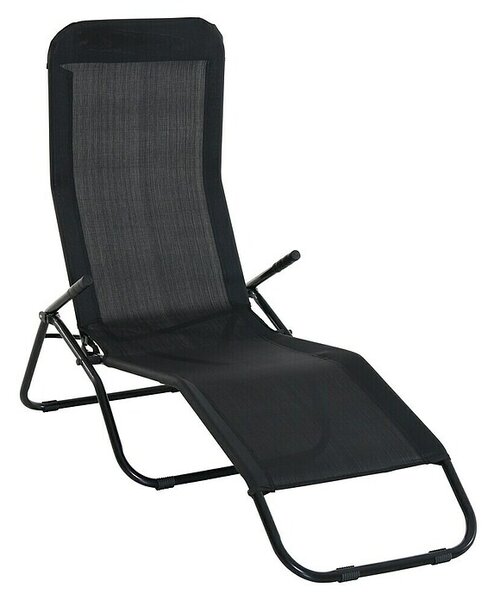 Sunfun Marissa Ležaljka za plažu (D x Š x V: 165 x 61 x 30 cm, Crne boje, Čelik, Preklopno)