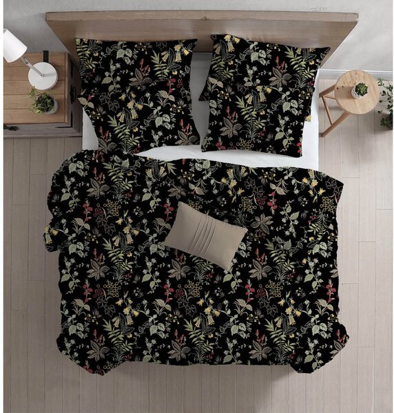 Posteljina od Renforcé pamuka FLORWELLA crna Dimenzije posteljine: 70 x 90 cm | 140 x 200 cm