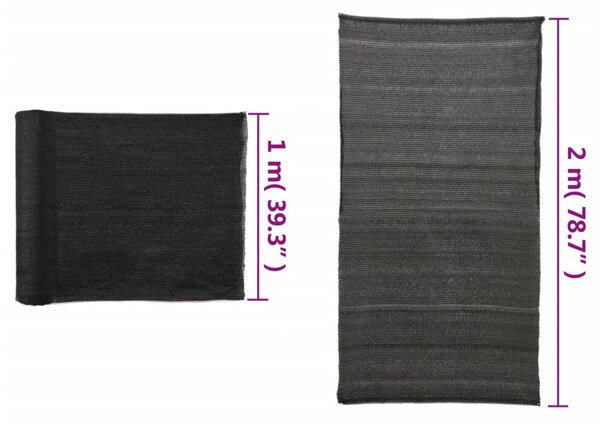 Mreža za privatnost HDPE 2 x 10 m crna - Crna / 2 x 10 m