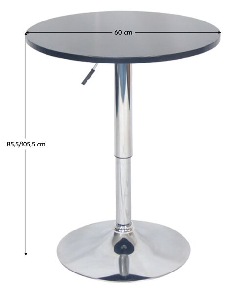 Barski stol podesive visine Biria (crna + krom)